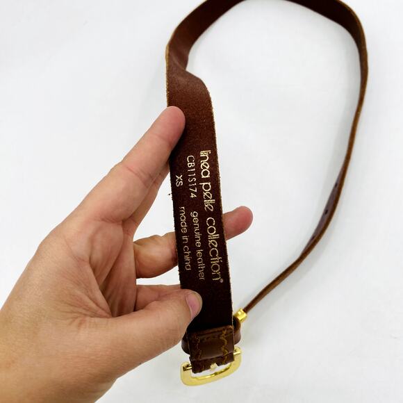 Linea Pelle Collection Brown Leather Embroidered Belt